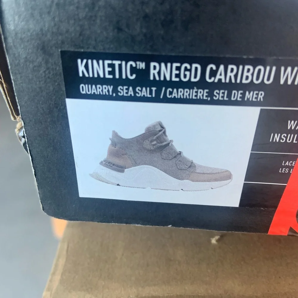 Sorel Caribou RNGD Kinetic Waterproof Sneakers Ankle Boots NEW 6.5 Quarry S Salt - Picture 2 of 6